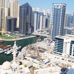 Partial View Of Dubai Marina and sheikh zayed Road